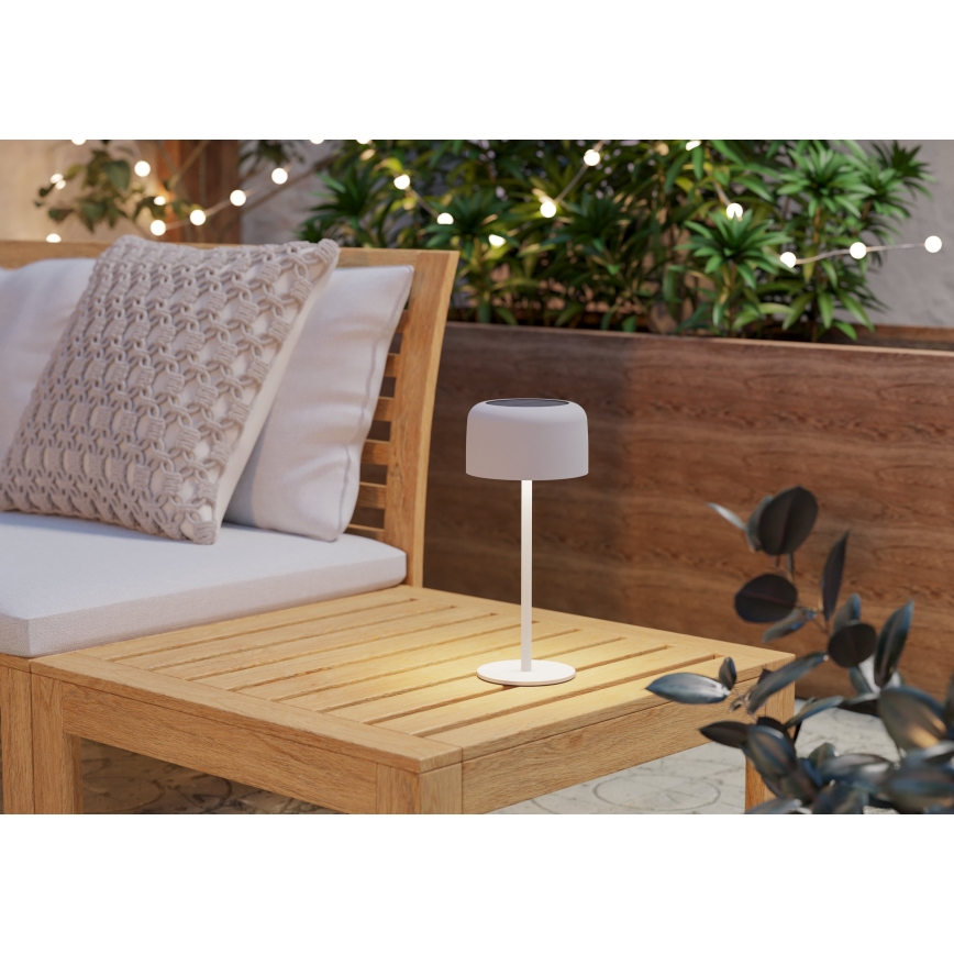 Eglo - päikesepaneeliga laetav puutekontrolliga LED-laualamp LED/2,8W/3,7V 1800 mAh IP44 valge