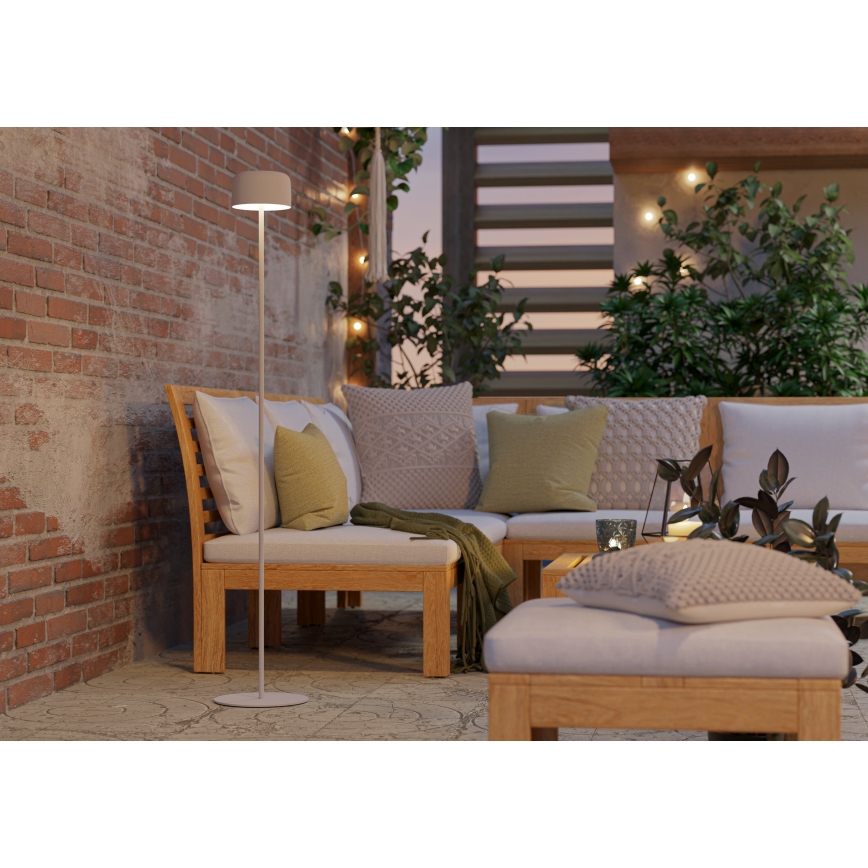 Eglo - LED päikesepaneeliga laetav puutetundlik põrandalamp LED/2,8W/3,7V 1800 mAh IP44 valge