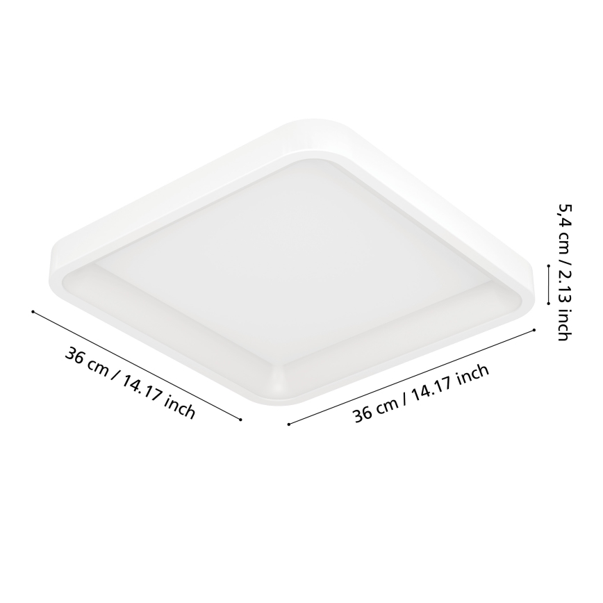 Eglo - LED RGBW hämardatav laelamp LED/20W/230V 2700-6500K 35x35 cm valge