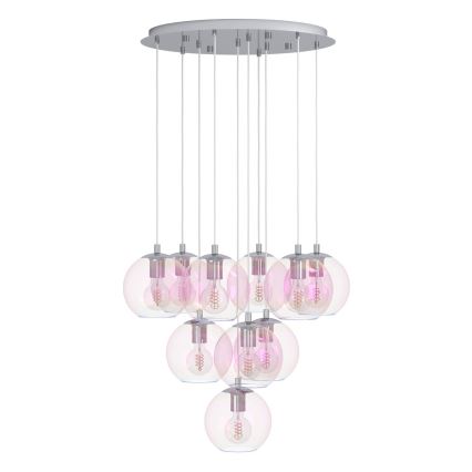 Eglo - Ripplühter kaabliga 10xE27/60W/230V läikiv kroom/läbipaistev
