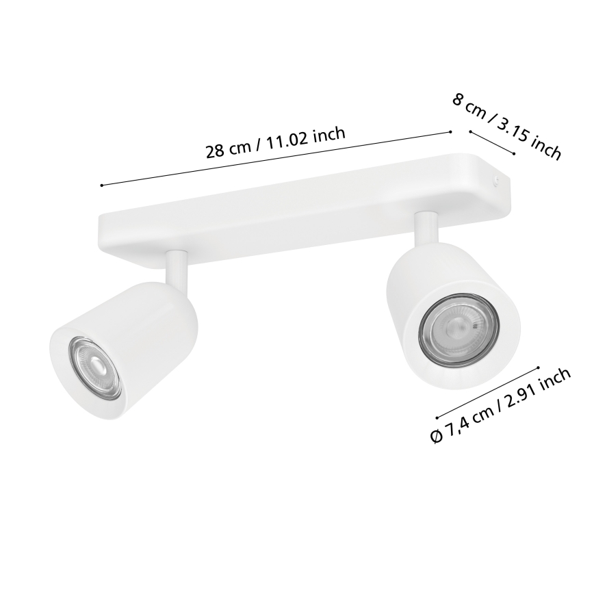 Eglo - Suunav valgusti 2xGU10/10W/230V valge