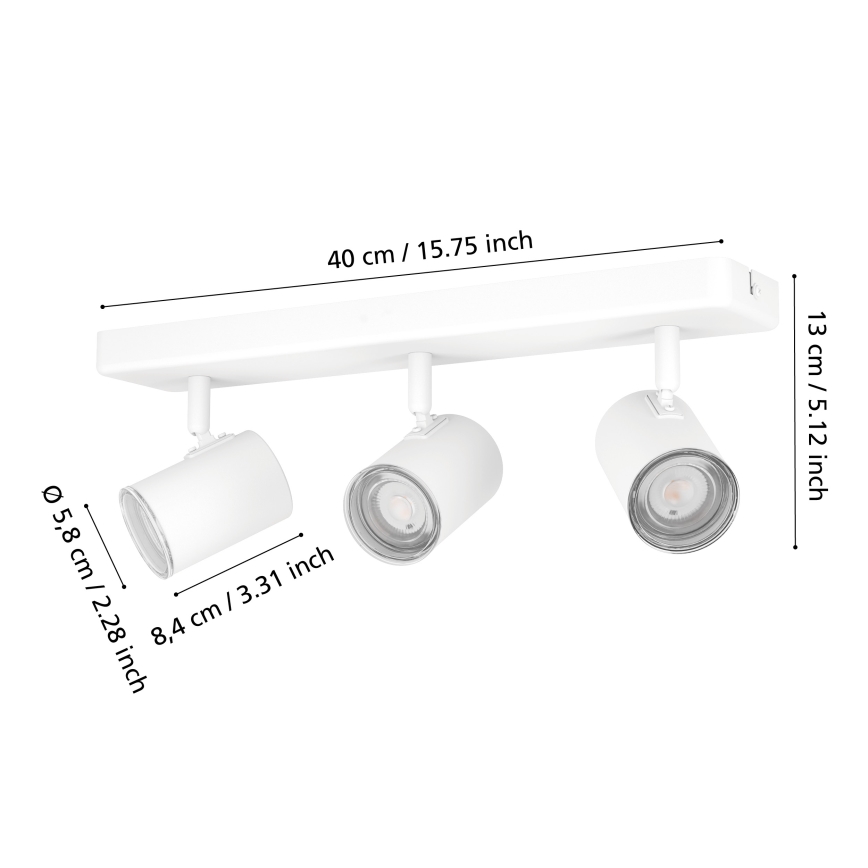 Eglo - Vannitoa punktvalgusti 3xGU10/5W/230V IP44 valge