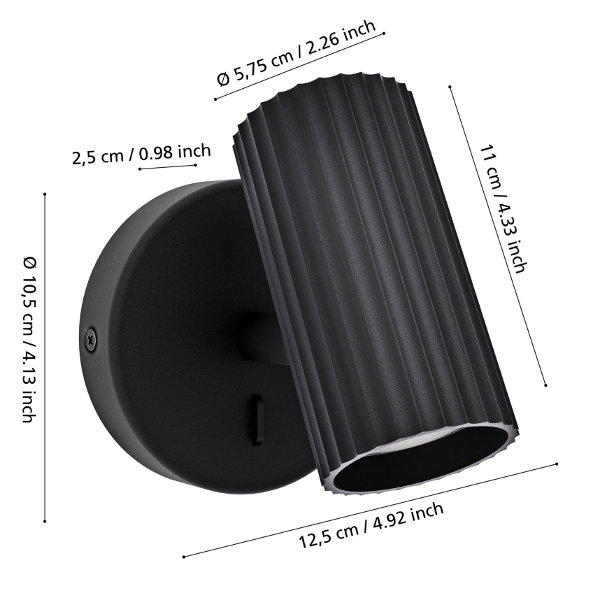 Eglo - seinapunktvalgusti 1xGU10/5W/230V, must