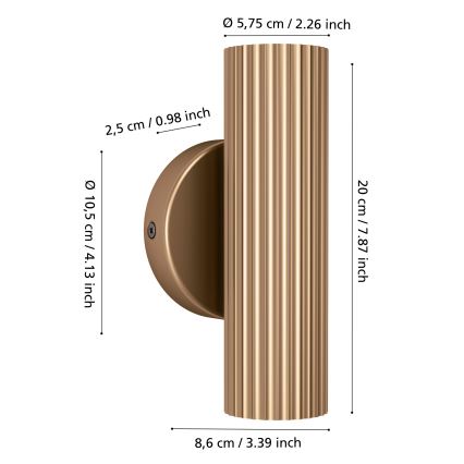 Eglo - Seinavalgusti 2xGU10/5W/230V kuldne