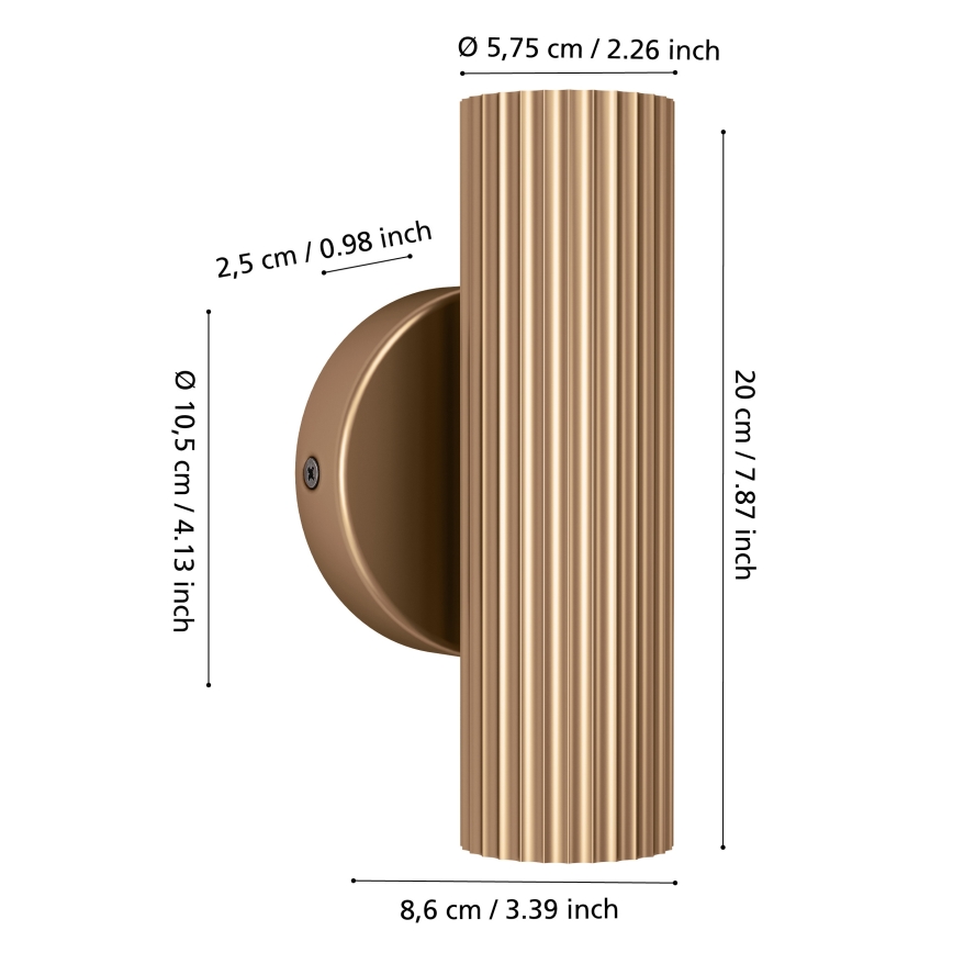 Eglo - Seinavalgusti 2xGU10/5W/230V kuldne