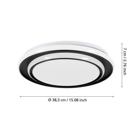 Eglo - LED-laelamp LED/24W/230V 2700/4000/6500K läbimõõt 40 cm must