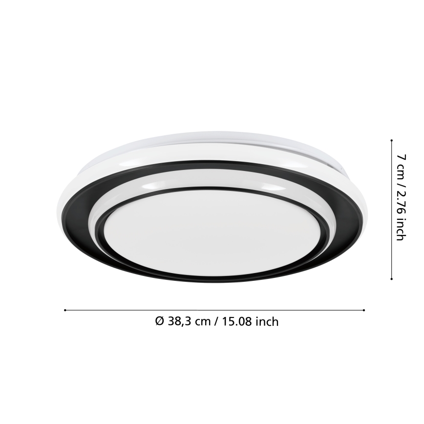 Eglo - LED-laelamp LED/24W/230V 2700/4000/6500K läbimõõt 40 cm must