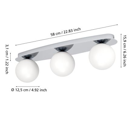 Eglo - LED vannitoa laelamp 3xG9/4,2W/230V IP44 läikiv kroom