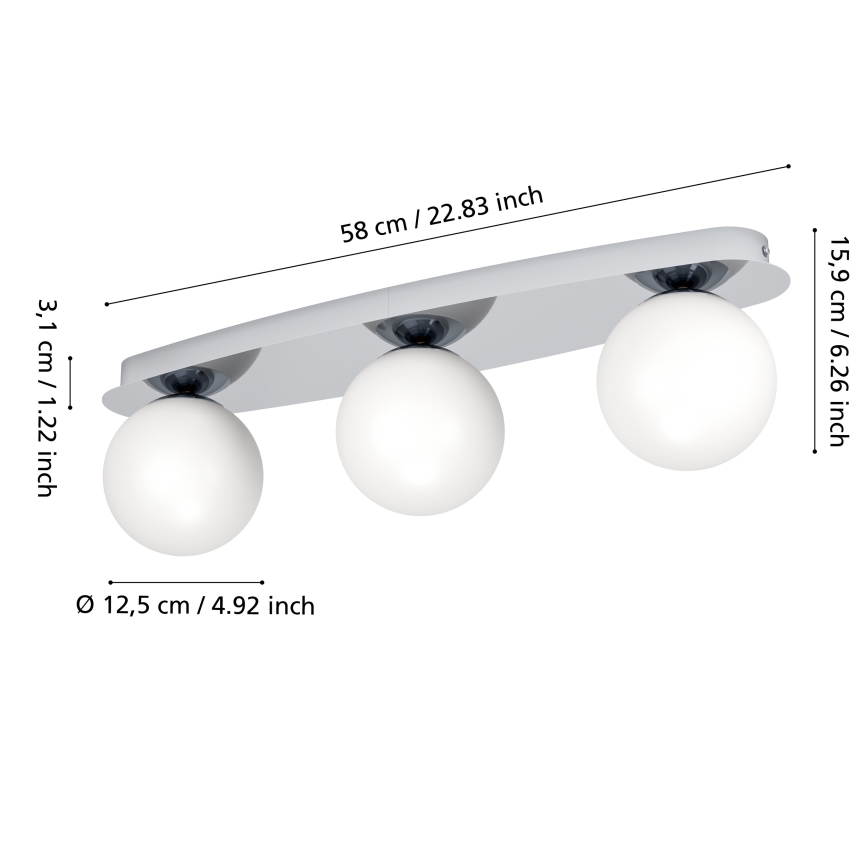 Eglo - LED vannitoa laelamp 3xG9/4,2W/230V IP44 läikiv kroom