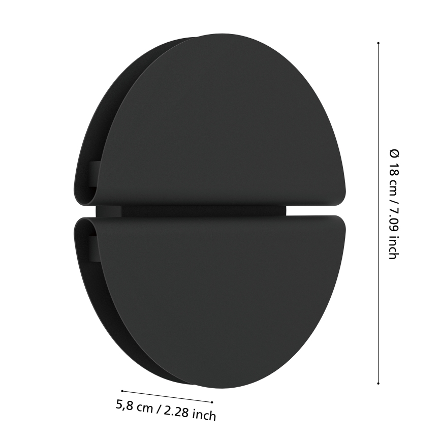 Eglo - LED välisseinavalgusti LED/4,5W/230V 2700/4000/6500K IP44 must