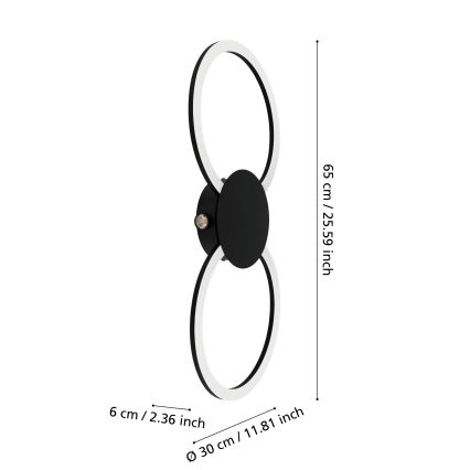 Eglo - LED seinavalgusti LED/20W/230V + LED/0,91W must