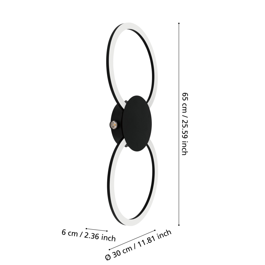 Eglo - LED seinavalgusti LED/20W/230V + LED/0,91W must