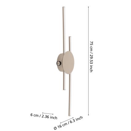 Eglo - LED seinavalgusti LED/20W/230V + LED/0,91W beež