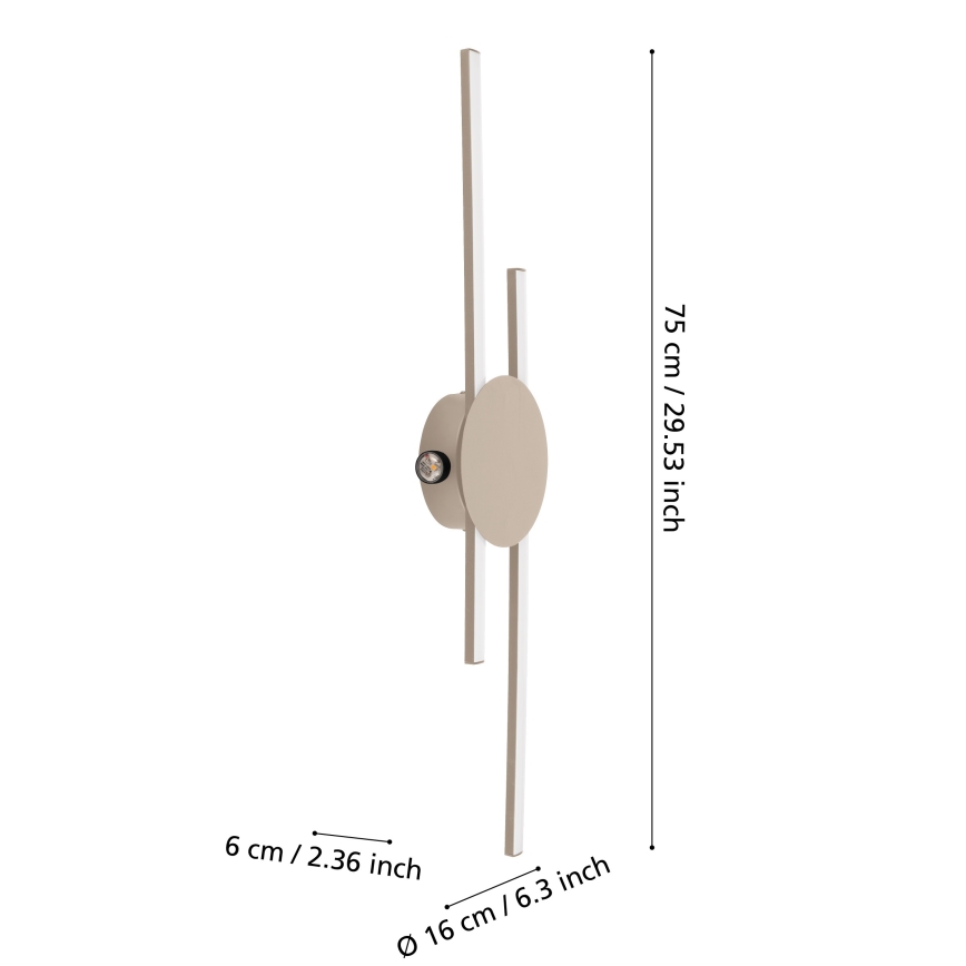 Eglo - LED seinavalgusti LED/20W/230V + LED/0,91W beež