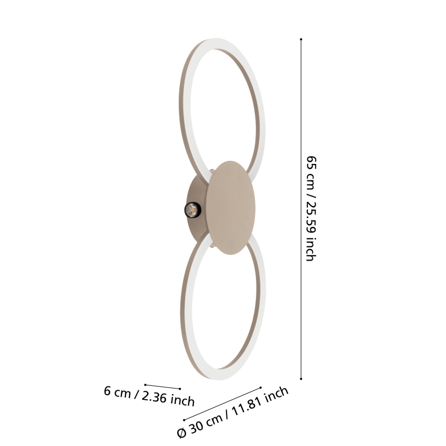 Eglo - LED seinavalgusti LED/20W/230V + LED/0,91W beež