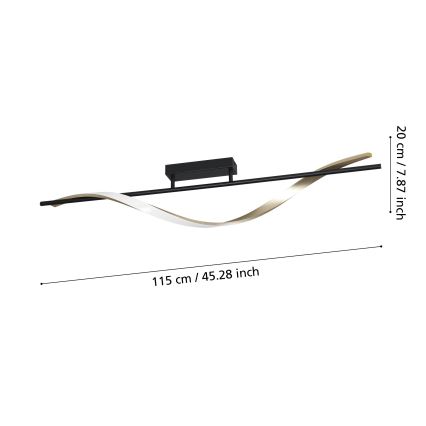 Eglo - LED laelamp LED/20W/230V 2700/4000/6500K must/kuldne