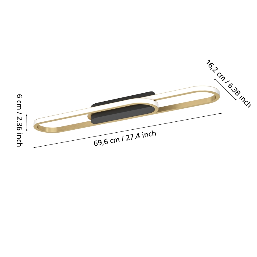 Eglo - LED laelamp LED/20W/230V 2700/4000/6500K kuldne