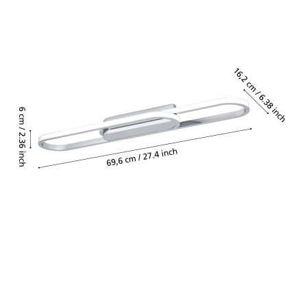Eglo - LED laevalgusti LED/20W/230V 2700/4000/6500K läikiv kroom