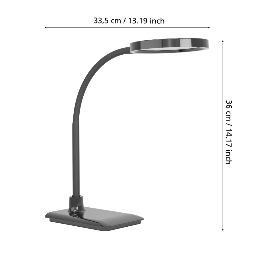 Eglo - LED hämardatav painduv laualamp LED/5,5W/230V 2700/4000/6500K must