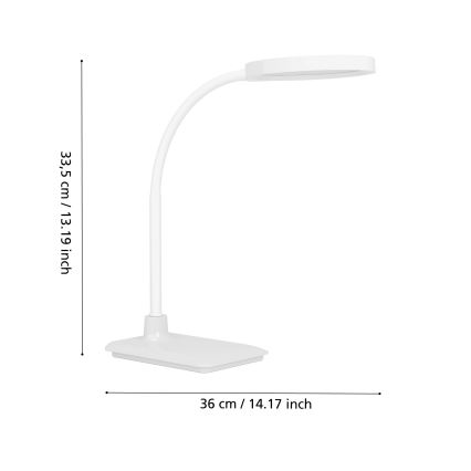 Eglo - LED Hämardatav painduv laualamp LED/5,5W/230V 2700/4000/6500K valge