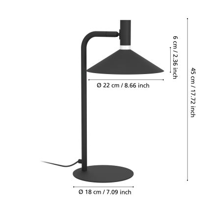 Eglo - LED RGBW hämardatav laualamp LED/7,5W/230V 2700-6500K must