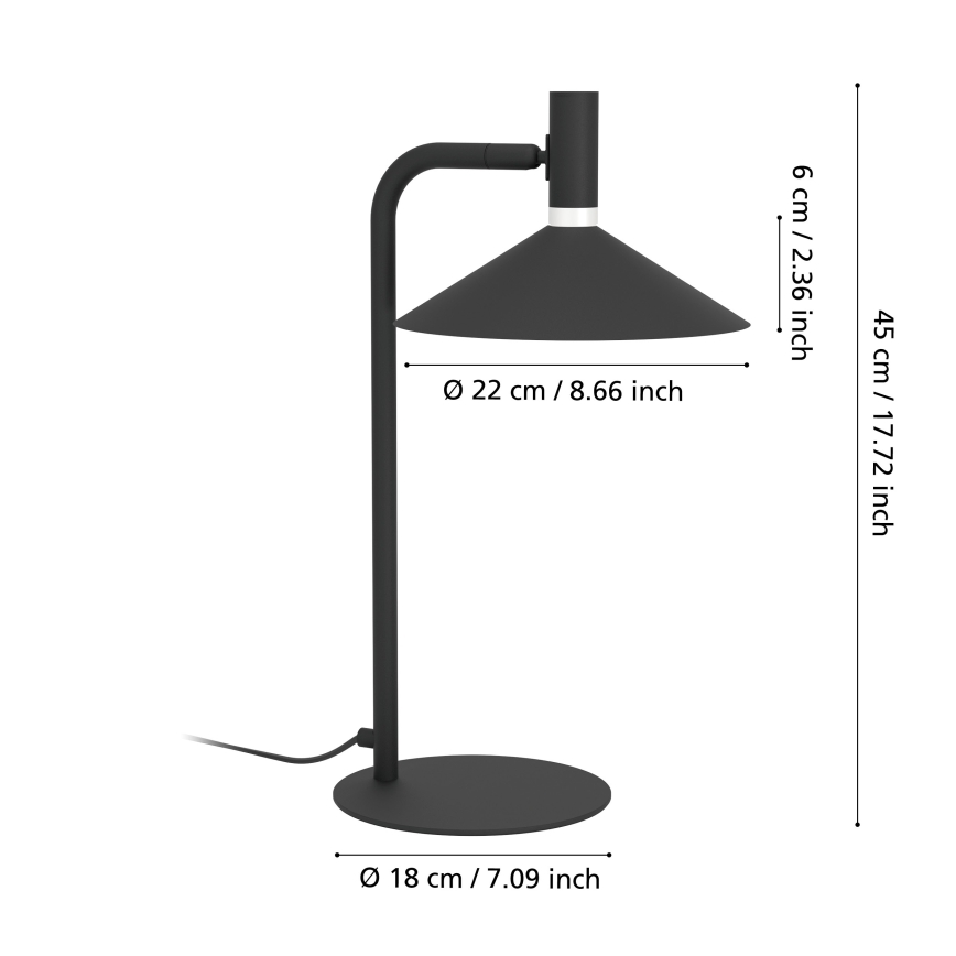 Eglo - LED RGBW hämardatav laualamp LED/7,5W/230V 2700-6500K must
