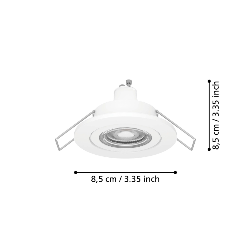 Eglo - LED vannitoa süvistatav kohtvalgusti 1xGU10/4,5W/230V IP44 valge