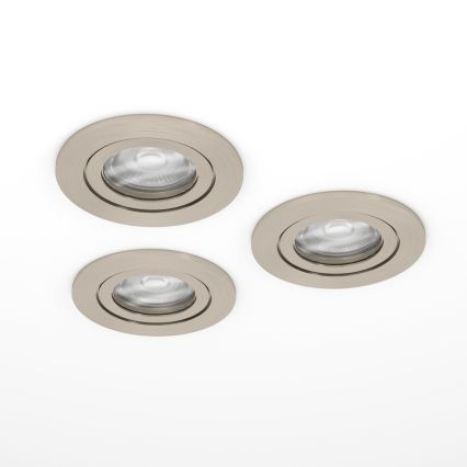 Eglo - 3-osaline LED vannitoa süvistatav kohtvalgusti 1xGU10/4,5W/230V IP44 mati kroom