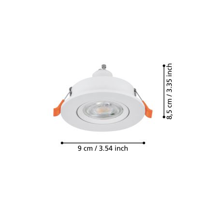Eglo - LED süvistatav laespot 1xGU10/4,5W/230V valge