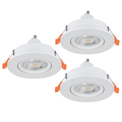 Eglo - Komplekt 3x LED süvistatavad suunavalgustid 1xGU10/4,5W/230V valge