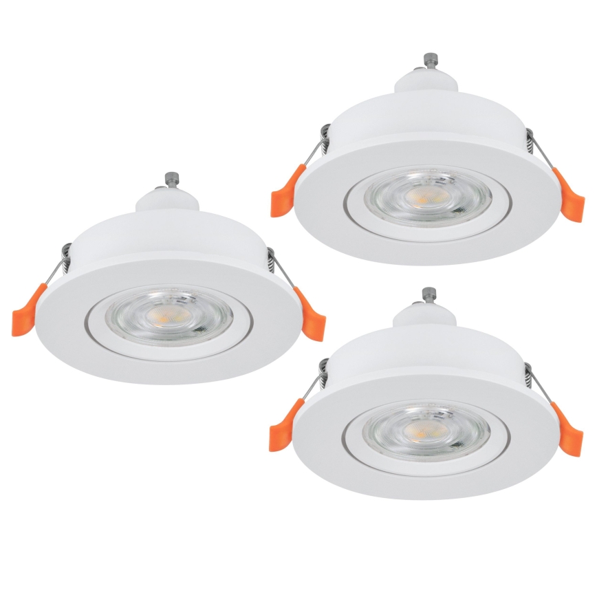 Eglo - Komplekt 3x LED süvistatavad suunavalgustid 1xGU10/4,5W/230V valge