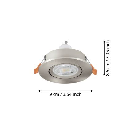 Eglo - LED süvistatav spotvalgusti 1xGU10/4,5W/230V mattkroom