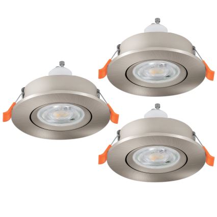 Eglo - KOMPLEKT 3x LED lae sisse paigaldatavat kohtvalgustit 1x GU10/4,5W/230V mattkroom