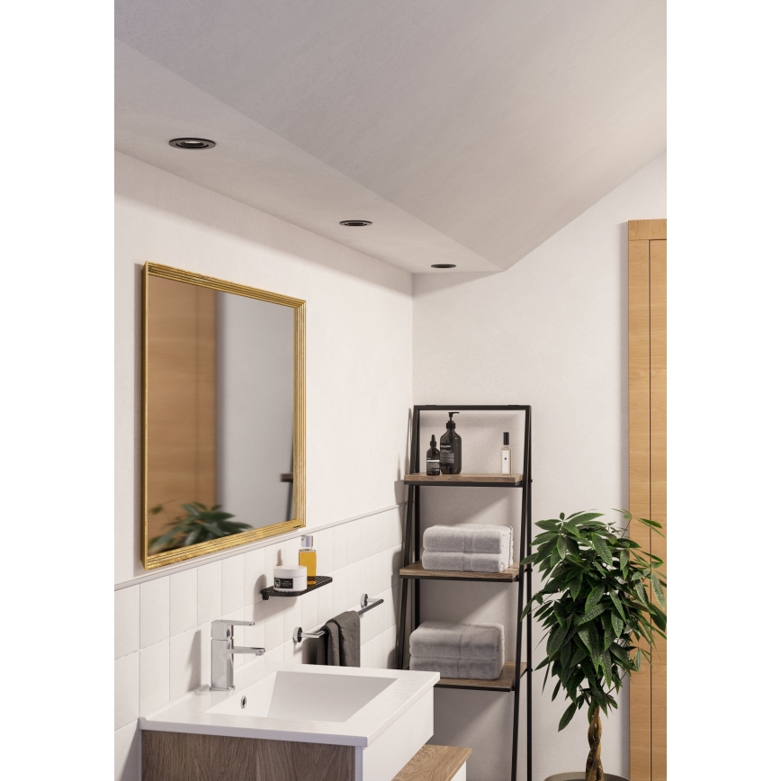 Eglo - Komplekt 3x LED vannitoa lae sisseehitatavad spot-valgustid 1xGU10/4,5W/230V IP44 must