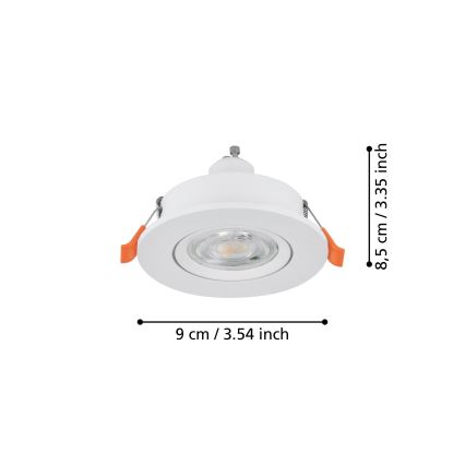 Eglo - LED laesse paigaldatav suunavalgusti 1xGU10/4,5W/230V valge