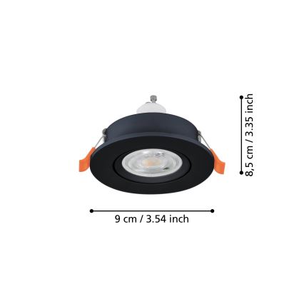 Eglo - LED lae sisse paigaldatav spottvalgusti 1xGU10/4,5W/230V must