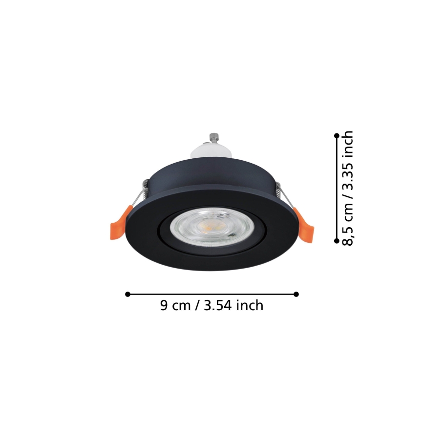 Eglo - LED lae sisse paigaldatav spottvalgusti 1xGU10/4,5W/230V must