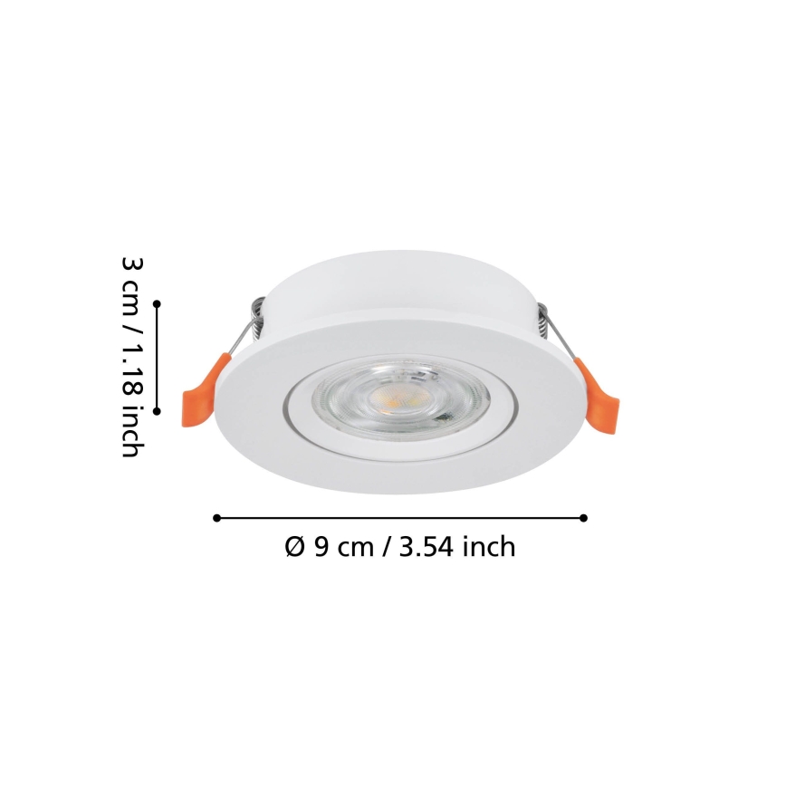 Eglo - LED Laesse paigaldatav punktvalgusti LED/4,8W/230V 2700/4000/6500K valge