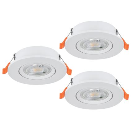 Eglo - Komplekt 3× LED süvistatavaid kohtvalgusteid LED/4,8W/230V 2700/4000/6500K valge