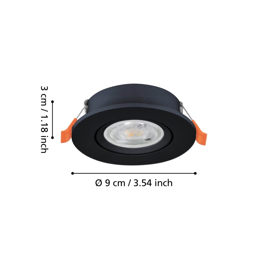 Eglo - LED lae sissepaigaldatav suunavalgusti LED/4,8W/230V 2700/4000/6500K must