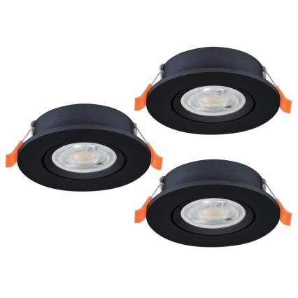 Eglo - komplekt 3x LED süvistatav spot-valgusti LED/4,8W/230V 2700/4000/6500K must