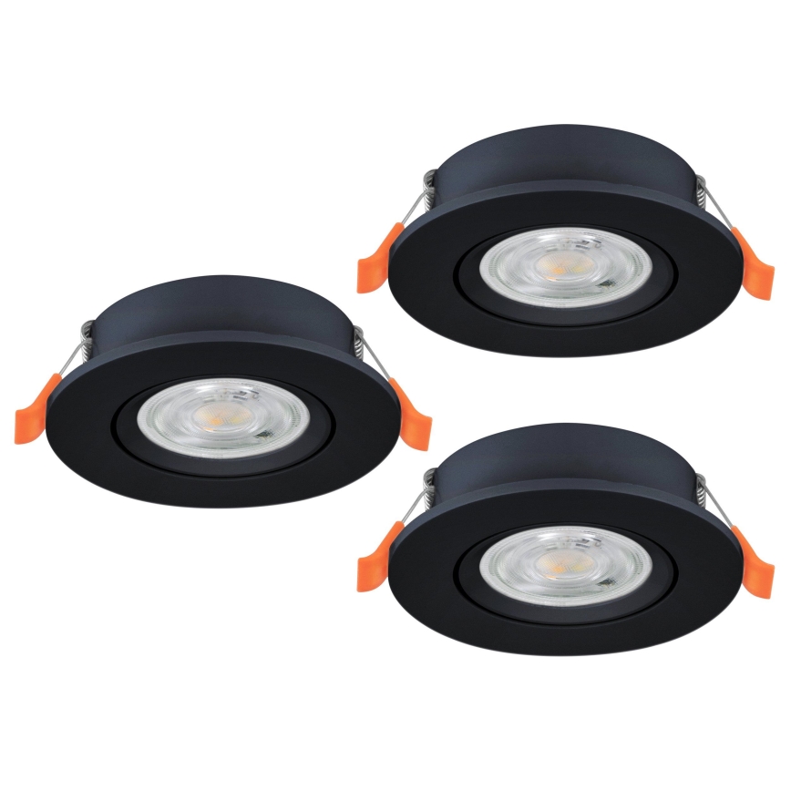 Eglo - komplekt 3x LED süvistatav spot-valgusti LED/4,8W/230V 2700/4000/6500K must