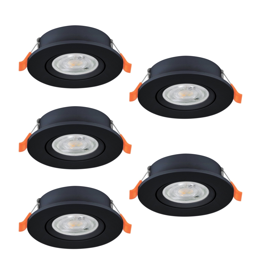 Eglo - Komplekt 5x LED süvistatav punktvalgusti LED/4,8W/230V 2700/4000/6500K must