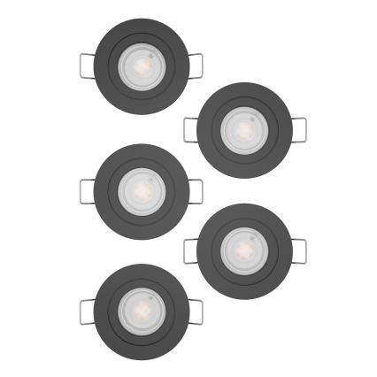 Eglo - Komplekt 5x LED süvistatav punktvalgusti LED/4,8W/230V 2700/4000/6500K must
