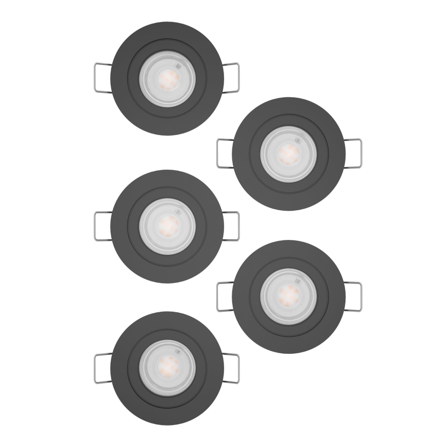 Eglo - Komplekt 5x LED süvistatav punktvalgusti LED/4,8W/230V 2700/4000/6500K must