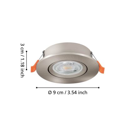 Eglo - süvistatav spottvalgusti LED/4,8W/230V 2700/4000/6500K mattkroom