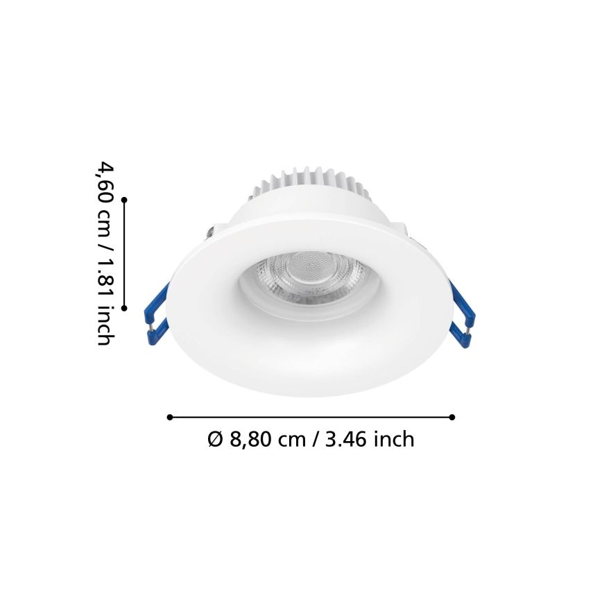Eglo - LED-vannitoa lae sissepandav valgusti LED/4,9W/230V 2700/4000/6500K Ø 8,8 cm IP65 valge