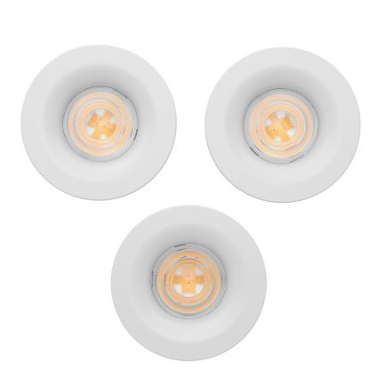 Eglo - komplekt 3x LED vannitoa süvistatavad laevalgustid LED/4,9W/230V 2700/4000/6500K läbimõõt 8,8 cm IP65 valge