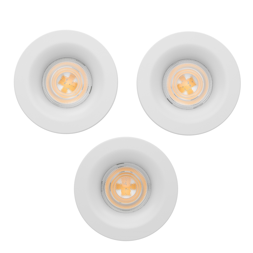 Eglo - komplekt 3x LED vannitoa süvistatavad laevalgustid LED/4,9W/230V 2700/4000/6500K läbimõõt 8,8 cm IP65 valge