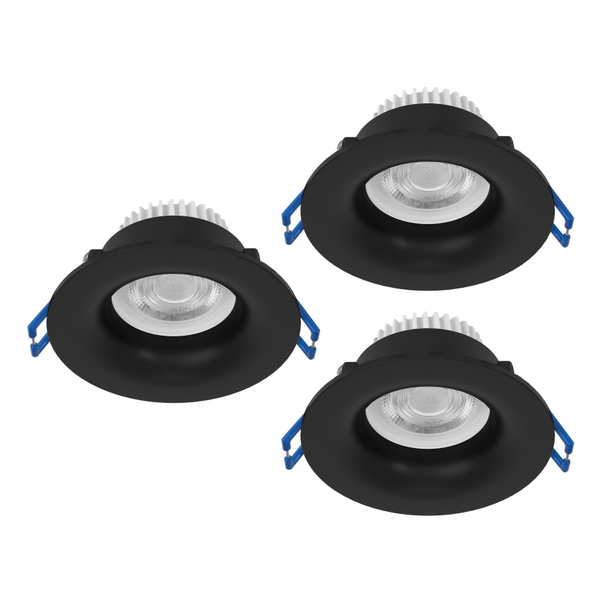 Eglo - Komplekt 3 tk LED-vannitoa sisseehitatavad laevalgustid LED/4,9W/230V 2700/4000/6500K läbimõõt 8,8 cm IP65 must